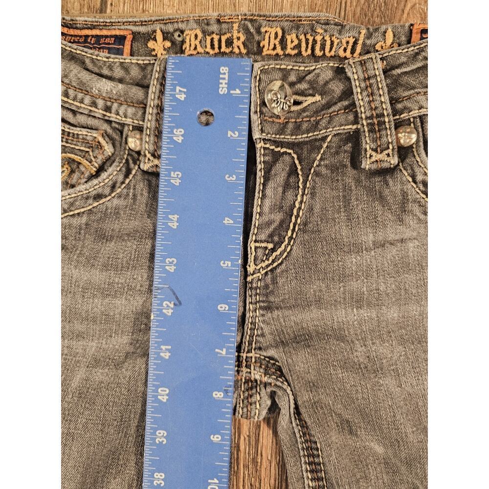 Rock Revival Jeans Womens 27 Black Fade Debbie Straight Embellished Flap Pocket - Picture 5 of 9